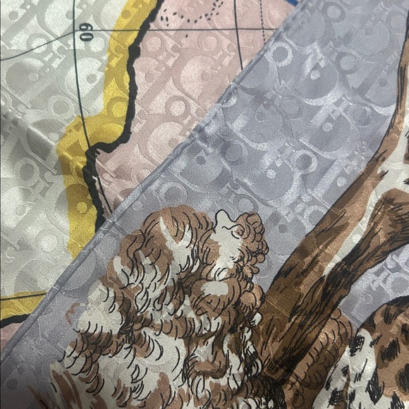 Christian Dior style Around the World 100% silk large square scarf - Picture 7 of 10